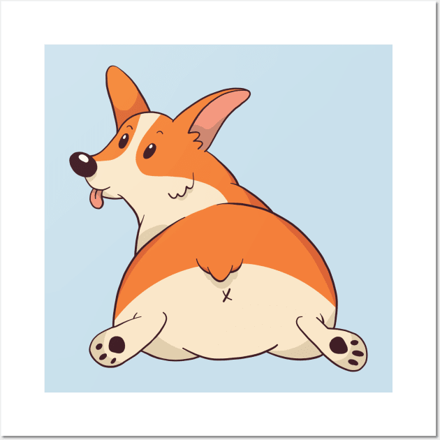 Cute Corgi Dog Wall Art by Teesminator